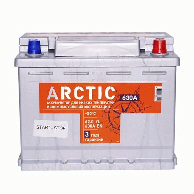 Аккумуляторная батарея 62 Ач Титан Arctic Silver о/п  24,2*17,5*19