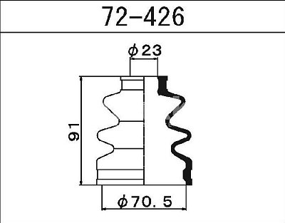 Пыльник ШРУСа Honda Civic внутр. 72-426 Maruichi "В" (хомуты в ком-те)