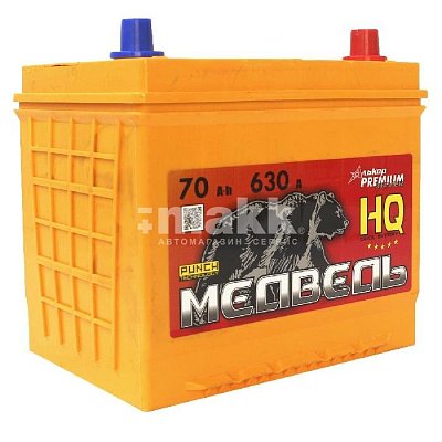 Аккумуляторная батарея 70 Ач Медведь (90D23L) VLA Ca/Ca о/п 23,2*17,3*22,5
