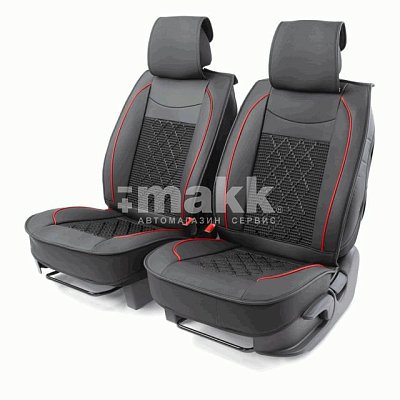 Накидки на сиденье Car Performance передние 2 шт экокожа черные CUS-2092 BK/BK