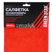 Салфетка из микрофибры 40x40 Green Star красная 250 гр/м2