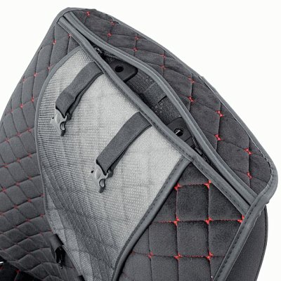 Накидки на сиденье Car Performance передние 2 шт алькантара черн/красные 5шт/уп CUS-1012 BK/RD