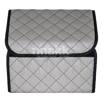 Органайзер в багажник экокожа 30х30х30см серый/черный GS 114327