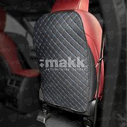 Защита на спинку переднего сиденья экокожа черный/отстрочка синяя 70х45см PSV