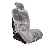 Накидка на сиденье серая темно GS натуральная овчина короткий ворс 1 шт Уценка