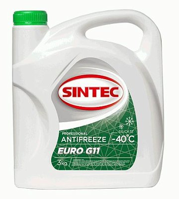Антифриз Sintec Euro (-40) 3кг G11 (зеленый)