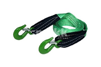 Трос  3т 4м буксировочный ленточный 2 крюка HITCH REGULAR