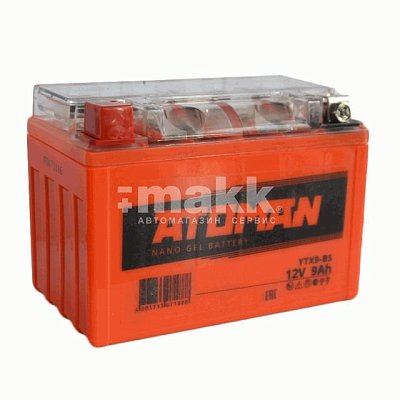 Мото аккумулятор ATOMAN Nano Gel 12V 9Ah (YTX9-BS)