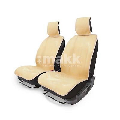 Накидки меховые AUTOPROFI на перед. сиденья, 2 шт, 4 предм, искусственный мех бежевый MEX-401 BE