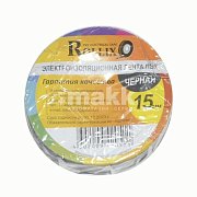 Изолента ПВХ 15м 15мм Rollix черная Эконом