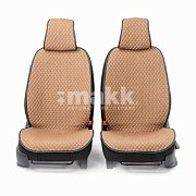 Накидки на сиденье Car Performance передние 2 шт  fiberflax беж/коричневые 5шт/уп CUS-1052 BR/BE