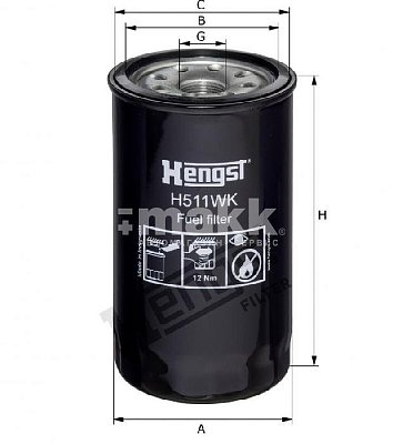 Фильтр топливный Hengst H511WK (WK 10 022) HITACHI