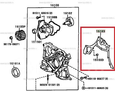 Прокладка маслонасоса Toyota 3SG# `98- 15197-88570 OEM