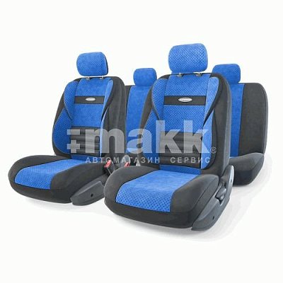Чехлы Comfort COMBO велюр,11пр.6молн.чёрн./синий р-р М 5шт/уп CMB-1105 BK/BL (M)