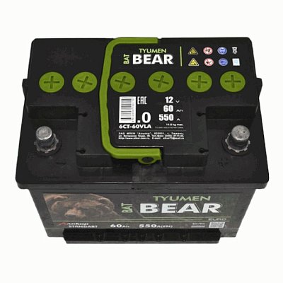 Аккумуляторная батарея 60 Ач  Tyumen BatBear о/п  24,2*17,5*19