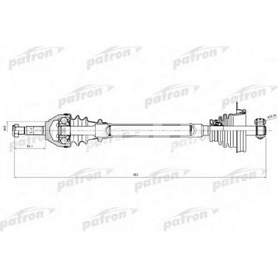 Полуось Renault Logan 1.4-1.6i 09.04> передн. лев  -ABS PDS0637 PATRON