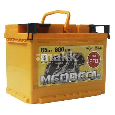 Аккумуляторная батарея 65 Ач Медведь EFB п/п  24,2*17,5*19,0