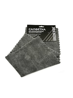 Салфетка из микрофибры 40*40 Green Star серая 320гр/м края ультразвук