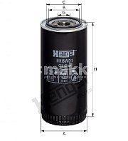 Фильтр масляный Hengst H18W01 (W 962) Caterpillar; SHACMAN, Iveco; Volvo, Weichai WP8, WP10
