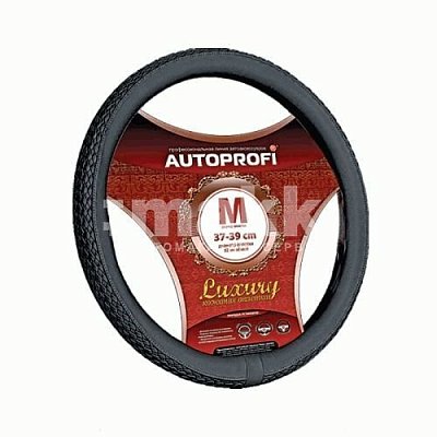 Оплетка экокожа плетение Luxury черная AP-810 BK (M)