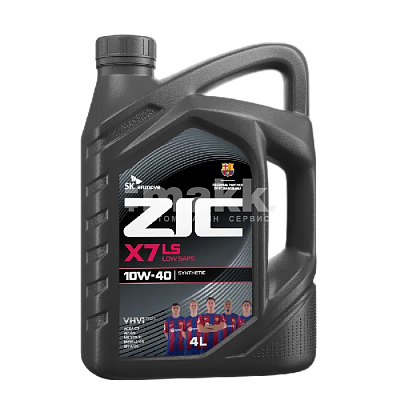 Масло моторное ZIC X7  LS 10W40  синтетическое 4л