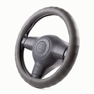 Оплетка  экокожа черная Autoprofi ребристая основа 25шт/уп AP-1911 BK (M)