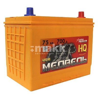 Аккумуляторная батарея 75 Ач Медведь (90D26L) VLA Ca/Ca о/п 26,0*17,3*22,0