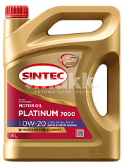 Масло моторное SINTEC PLATINUM 7000 синт 0W20 ILSAC GF-6, API SP 4л