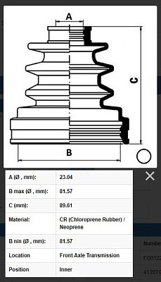 Пыльник ШРУСа Toyota /RAV 4 SXA15G/SXA16G внутр. 1993-2000 CD25027 JIKIU