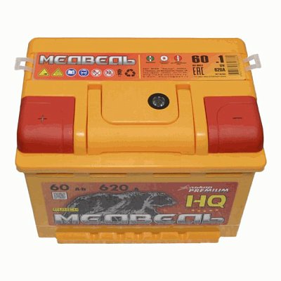 Аккумуляторная батарея 60 Ач Медведь VLA Ca/Ca п/п 24,2*17,5*19,0