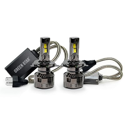 LED Автолампа H4 12V 75W 5500-6500K 7800lm M10-H4 Green Star 2шт