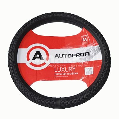 Оплетка нат.кожа черная Autoprofi плетеная 20шт/уп AP-800 BK (M)