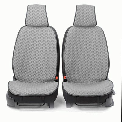 Накидки на сиденье Car Performance передние 2 шт  fiberflax серые CUS-1032 GY
