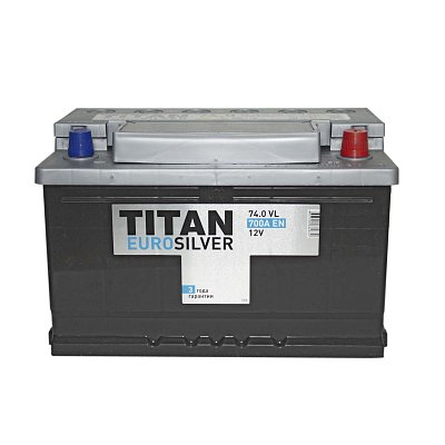 Аккумуляторная батарея 74 Ач Титан Euro Silver о/п низкий 27,6*17,5*17,5