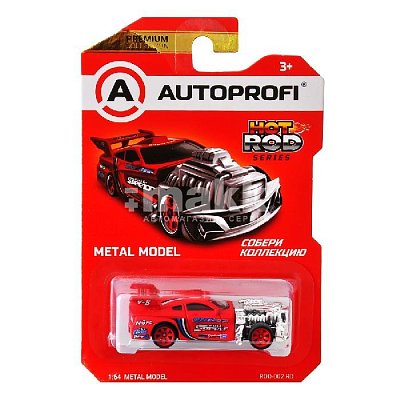 Машинка коллекционная 1:64 HOT ROD красный ROD-002 RD
