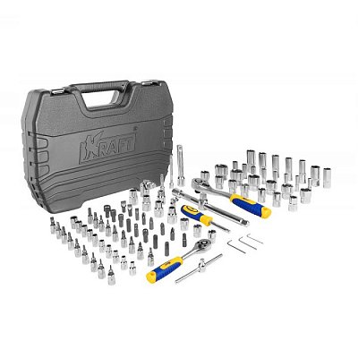 Набор инструмента 1/2"Dr и 1/4"Dr 94 предмета с 12 гран. головками Кraft 700682