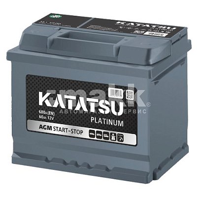 Аккумуляторная батарея 60 Ач Katatsu Arctic Platinum AGM о/п 24,2*17,5*19