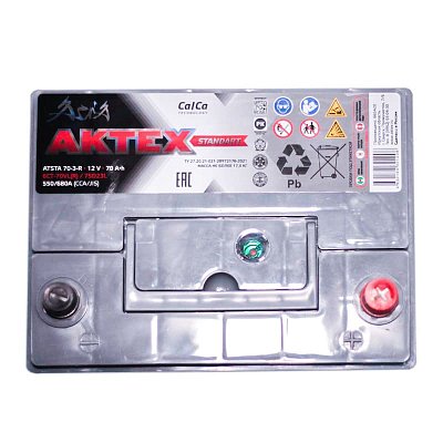 Аккумуляторная батарея 70 Ач Актех Standart Asia (75D23L) о/п 23,2*17,5*22,5