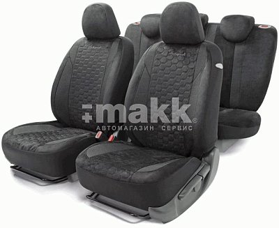 Чехлы автомоб. ALCANTARA алькантара 15 пред 4 мол чёрные AIRBAG ALC-1505 BK/BK