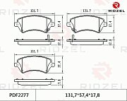 Колодки тормозные передние PDF2277 Ridzel