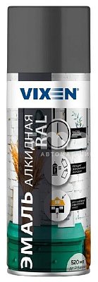 Эмаль алкидная VIXEN универсальная темно-серая, глянцевая аэрозоль 520мл RAL7046