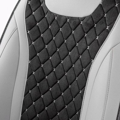 Накидки на сиденье Car Performance передние 2 шт алькантара + экокожа черн/серые  CUS-3044 BK/GY