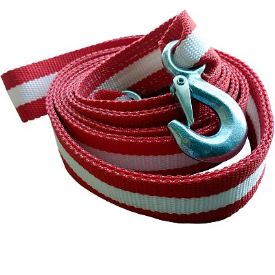 Трос 7т 5м буксировочный ленточный 2 крюка в сумке Green Star