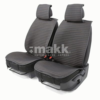 Накидки на сиденье Car Performance передние 2 шт fiberflax черн/бежевые 5шт/уп CUS-1022 BK/BE