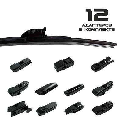 Бескаркасная щетка ст/оч 14" 350мм Green Star Multi 12 адаптеров