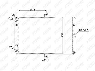 Радиатор охлаждения ВАЗ 21082 инж. FRC1502m Fehu