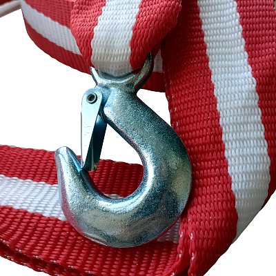 Трос 12т 5м буксировочный ленточный 2 крюка в сумке Green Star