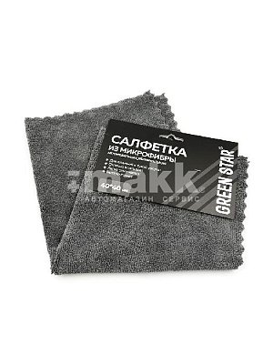 Салфетка из микрофибры 40*40 Green Star серая 320гр/м края ультразвук