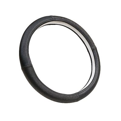 Оплетка комбинированная экокожа, карбон, гладкая черная Green Star (М)