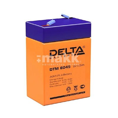 Аккумуляторная батарея Delta 6В 4,5 Ач  DTM 6045 